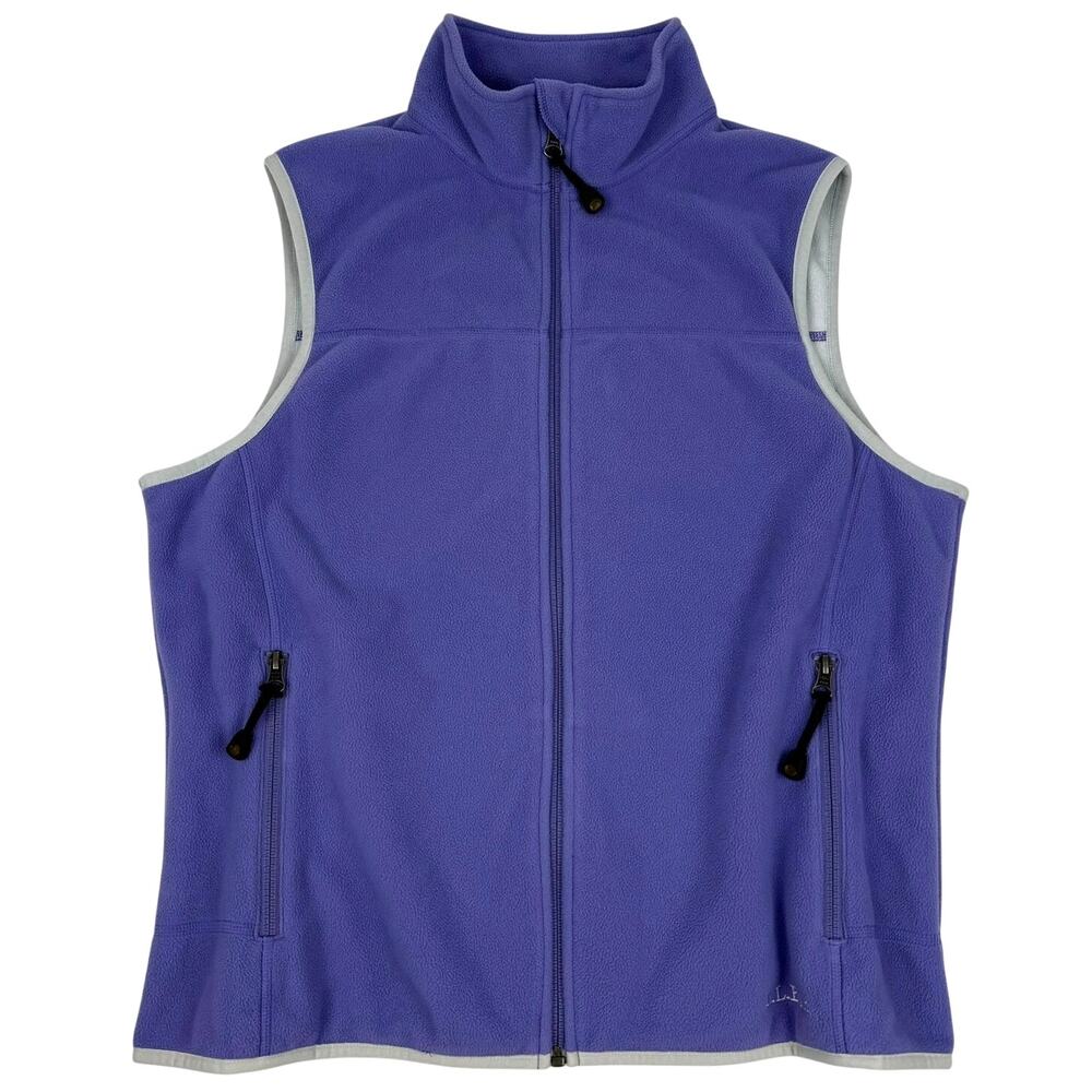 L.L.Bean Purple Fleece Full Zip Vest Lightweight Polartec Outdoor Hiking Women M